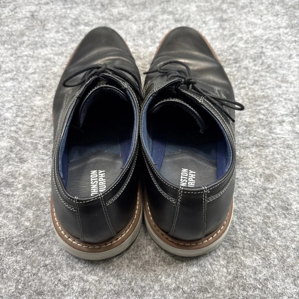 Johnston &‎ Murphy Upton shoes men's 10 black Trufoam plain toe lace up 59-4891